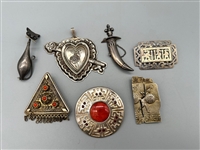 (7) Sterling Silver Brooches and Pendant