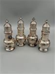 (4) Silver Plate Pseudo British Hallmarks Salt and Pepper Shakers 
