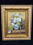 H. Currier Oil on Canvas Still Life Flowers