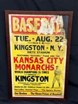 1940s Negro League Kansas City Monarchs Satchel Paige Baseball Promotional Poster