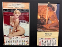 (2) Nude Pin-Up Advertising Calendars From 1958