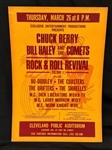 1970 Rock-N-Roll Revival Sideboard Chuck Berry , Bill Haley, Bo Diddley Promotional Poster