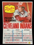 1978 Strohs Beer Cleveland Indians Double Sided Schedule Sideboard