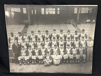 1960s Oversize Cleveland Indians Black and White Team Photograph