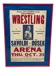 1950s Heavyweight Wrestling Promotional Poster Savoldi vs. Dusek