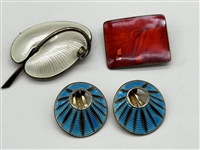 Norway Denmark Sterling Silver Enameled Jewelry