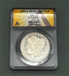 1889-P Morgan Silver Dollar Graded ANACS MS60