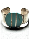 Taxco Sterling Silver and Turquoise Cuff Bracelet