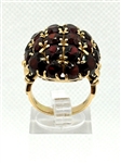 18k Yellow Gold Garnet High Cathedral Setting Ring
