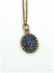 14k Yellow Gold Necklace with 9k Gold Opal Pendant