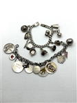 (2) Sterling Silver Charm Bracelet With 22 Charms