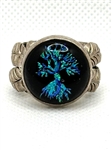 Black Opal Sterling Silver Mexican Tree Ring