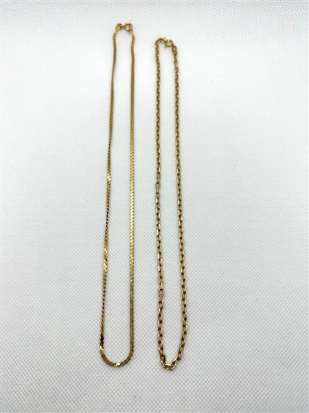 (2) 18k Yellow Gold Necklaces