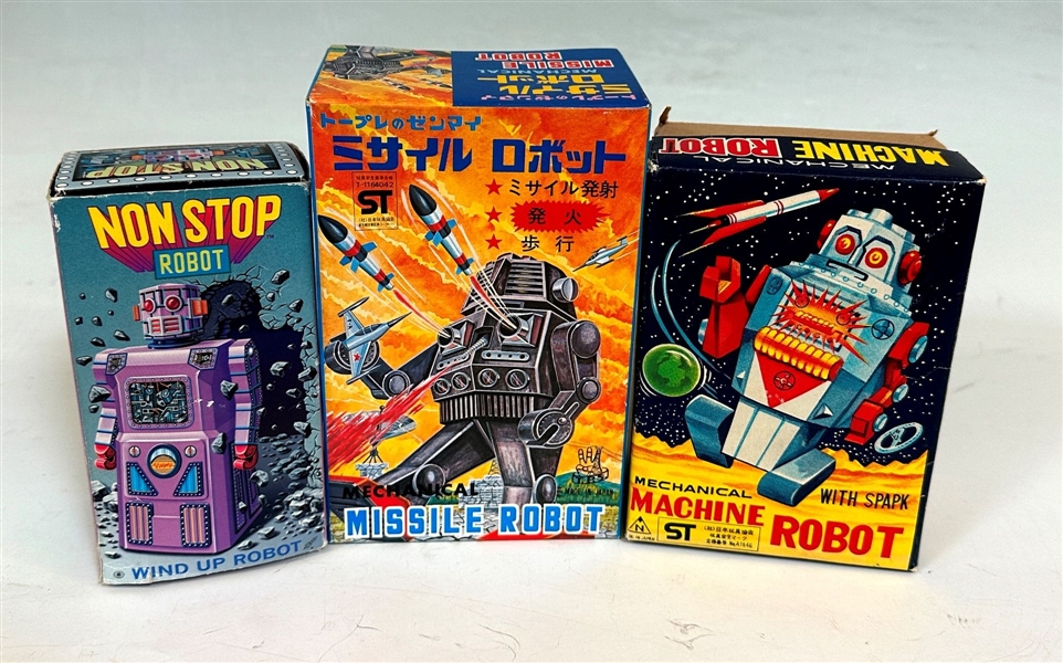 (3) Japanese Robots in Original Boxes