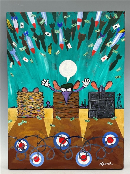 George Kocar (Ohio b.1948) Acrylic on Canvas "Another Mickey Mouse War" 2004