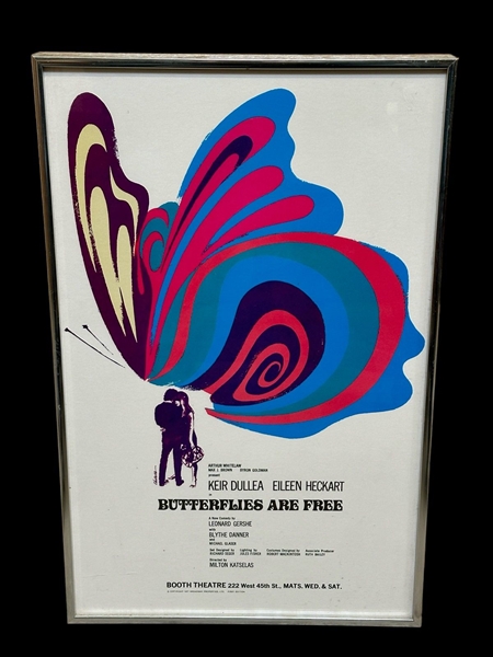 Butterflies are Free Poster for Booth Theater 1977 First Edition