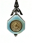 Guilloche Enamel Albus Ladies Watch Necklace Albus