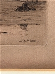 Charles Adam Platt (1861-1933) Shipyard Etching