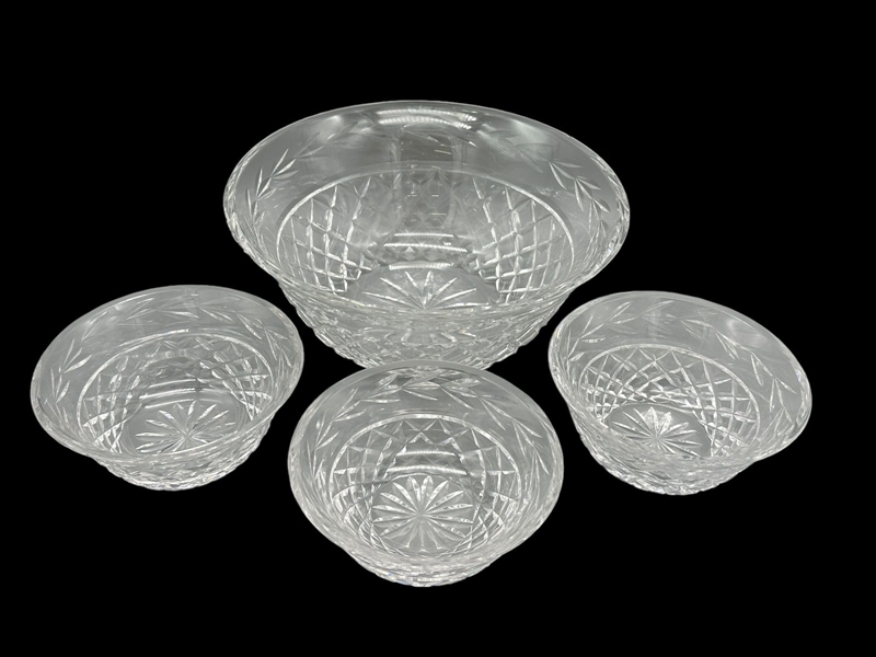 Waterford Crystal Center Bowl and Small Bowls Glandore