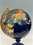 Lapis World Globe With Semi Precious Stones 