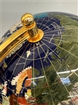 Lapis World Globe With Semi Precious Stones 