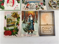 (38) Turn of the Century Christmas and New Year Postcards; Santa, Tuck's Others