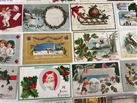 (38) Turn of the Century Christmas and New Year Postcards; Santa, Tuck's Others