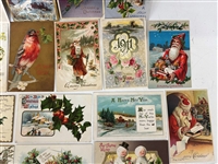 (38) Turn of the Century Christmas and New Year Postcards; Santa, Tuck's Others
