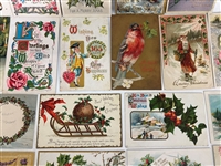 (38) Turn of the Century Christmas and New Year Postcards; Santa, Tuck's Others