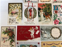 (38) Turn of the Century Christmas and New Year Postcards; Santa, Tuck's Others