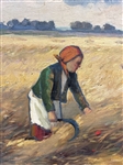 Oil on Board Harvesters Signed Sziklail