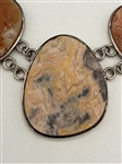 Sterling Silver Necklace Set With Heavy Cabochon Stones