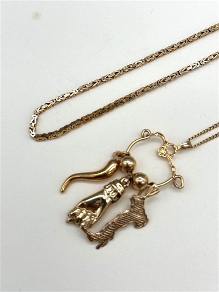 (2) 14k Gold Necklaces 