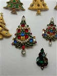 (11) Signed Christmas Tree Brooches
