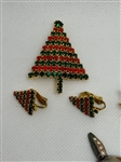 (3) Christmas Brooch and Earring Sets