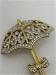 Rare Swarovski Crystal Umbrella Brooch
