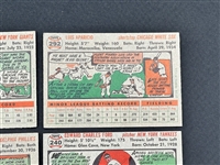 (5) 1956 Topps Baseball Cards: Pee Wee Reese, Luis Aparicio, Hoyt Wilhelm, Whitey Ford, Robin Roberts