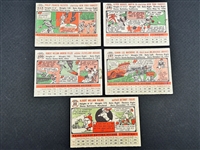 (5) 1956 Topps Baseball Cards: Al Kaline, Ed Mathews, Bob Feller, Billy Martin, Phil Rizutto