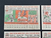 (5) 1956 Topps Baseball Cards: Al Kaline, Ed Mathews, Bob Feller, Billy Martin, Phil Rizutto
