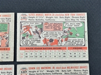 (5) 1956 Topps Baseball Cards: Al Kaline, Ed Mathews, Bob Feller, Billy Martin, Phil Rizutto
