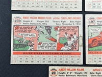 (5) 1956 Topps Baseball Cards: Al Kaline, Ed Mathews, Bob Feller, Billy Martin, Phil Rizutto