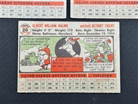 (5) 1956 Topps Baseball Cards: Al Kaline, Ed Mathews, Bob Feller, Billy Martin, Phil Rizutto