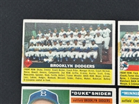 (6) 1956 Topps Baseball Cards: Richie Ashburn, Walter Alston, Minnie Minoso, Duke Snider, NY Yankees, Dodgers
