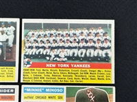 (6) 1956 Topps Baseball Cards: Richie Ashburn, Walter Alston, Minnie Minoso, Duke Snider, NY Yankees, Dodgers