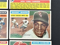 (6) 1956 Topps Baseball Cards: Richie Ashburn, Walter Alston, Minnie Minoso, Duke Snider, NY Yankees, Dodgers