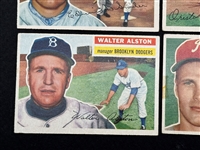 (6) 1956 Topps Baseball Cards: Richie Ashburn, Walter Alston, Minnie Minoso, Duke Snider, NY Yankees, Dodgers