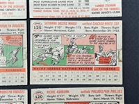 (6) 1956 Topps Baseball Cards: Richie Ashburn, Walter Alston, Minnie Minoso, Duke Snider, NY Yankees, Dodgers