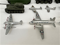 (10) Vintage Dinky Planes, and Tank Toys