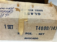 (16) Piece Anchor Hocking Avocado Green Glass Set in Original Box