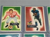 (6) 1955 Bowman Football Cards, (1) 1955 Topps All American Card
